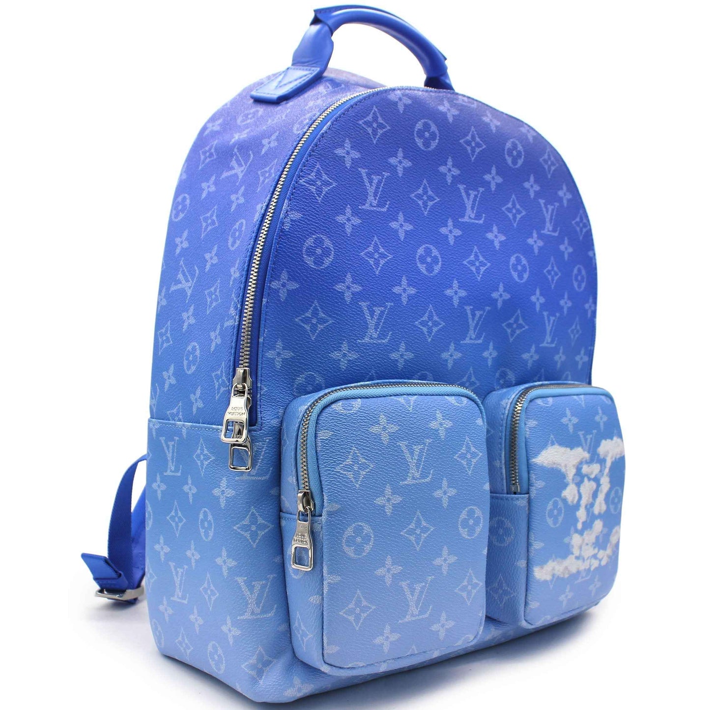 Wolvess Backpack Multipockets Clouds Monogram Blue
