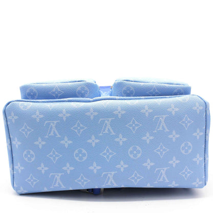 Wolvess Backpack Multipockets Clouds Monogram Blue