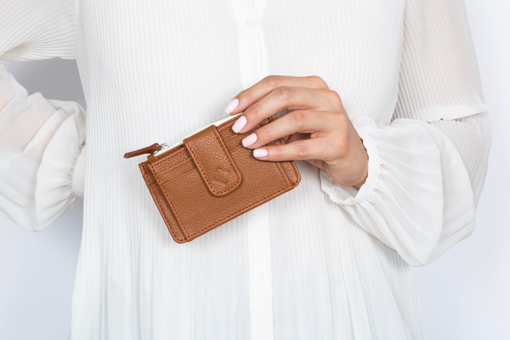 Georgie Leather Card Case Tin Marin Brand