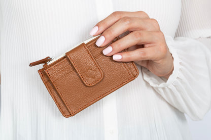 Georgie Leather Card Case Tin Marin Brand