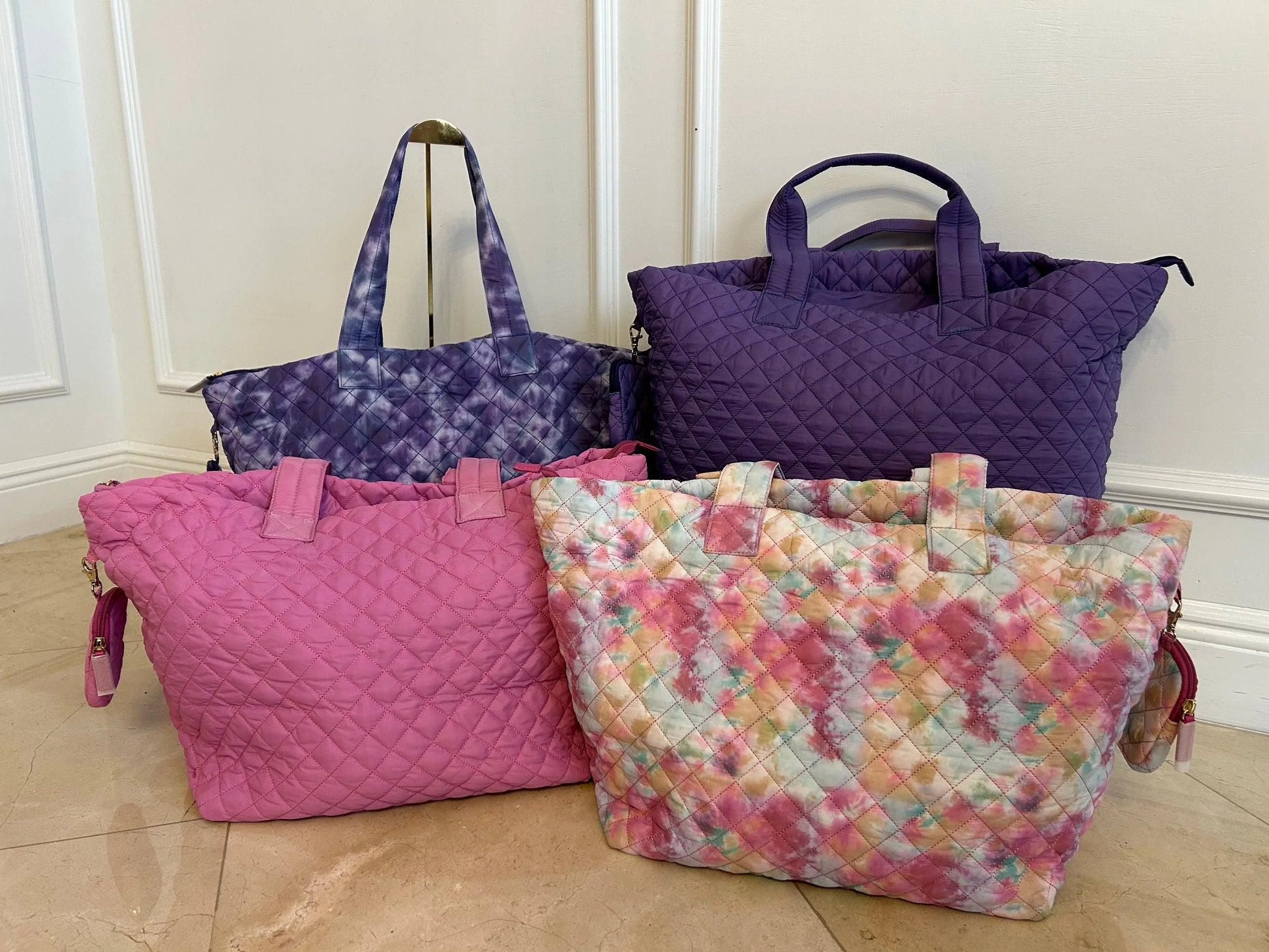 Alyssa Jumbo Quilted Nylon Tote – Lightweight, Spacious & Travel-Ready MiamiLeathers.com