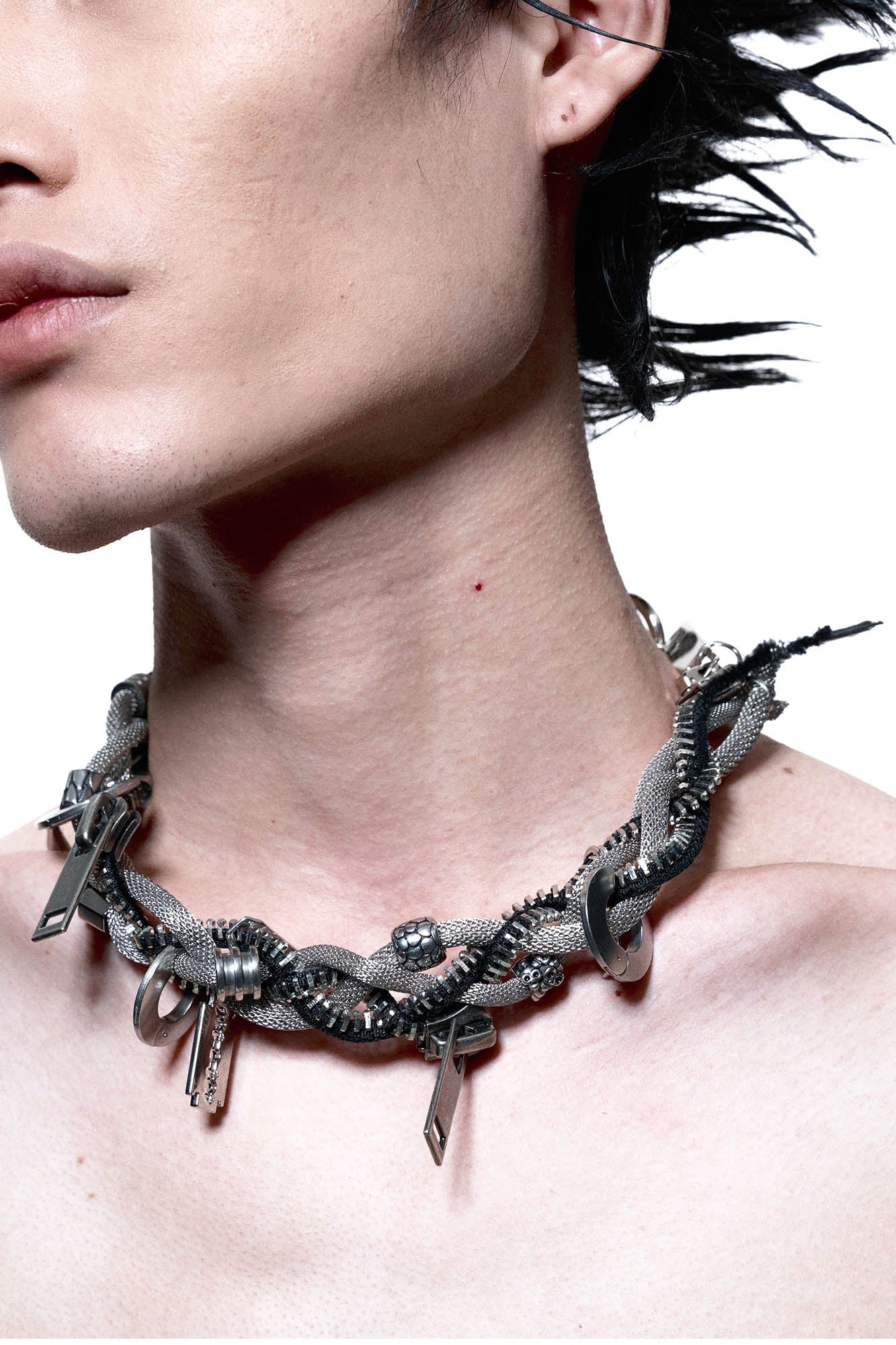Industrial Mesh Braided Choker Necklace - Wolvess