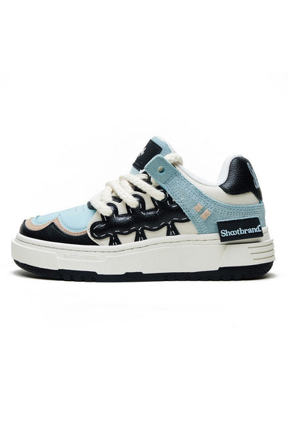 Platform Sneakers Light Blue Black White - Wolvess