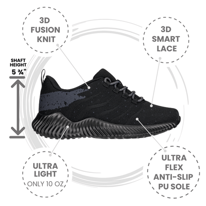 CALTO - Q216 - 2.8 Inches Taller (Black/Grey) - Ultra Lightweight Tallmenshoes.com