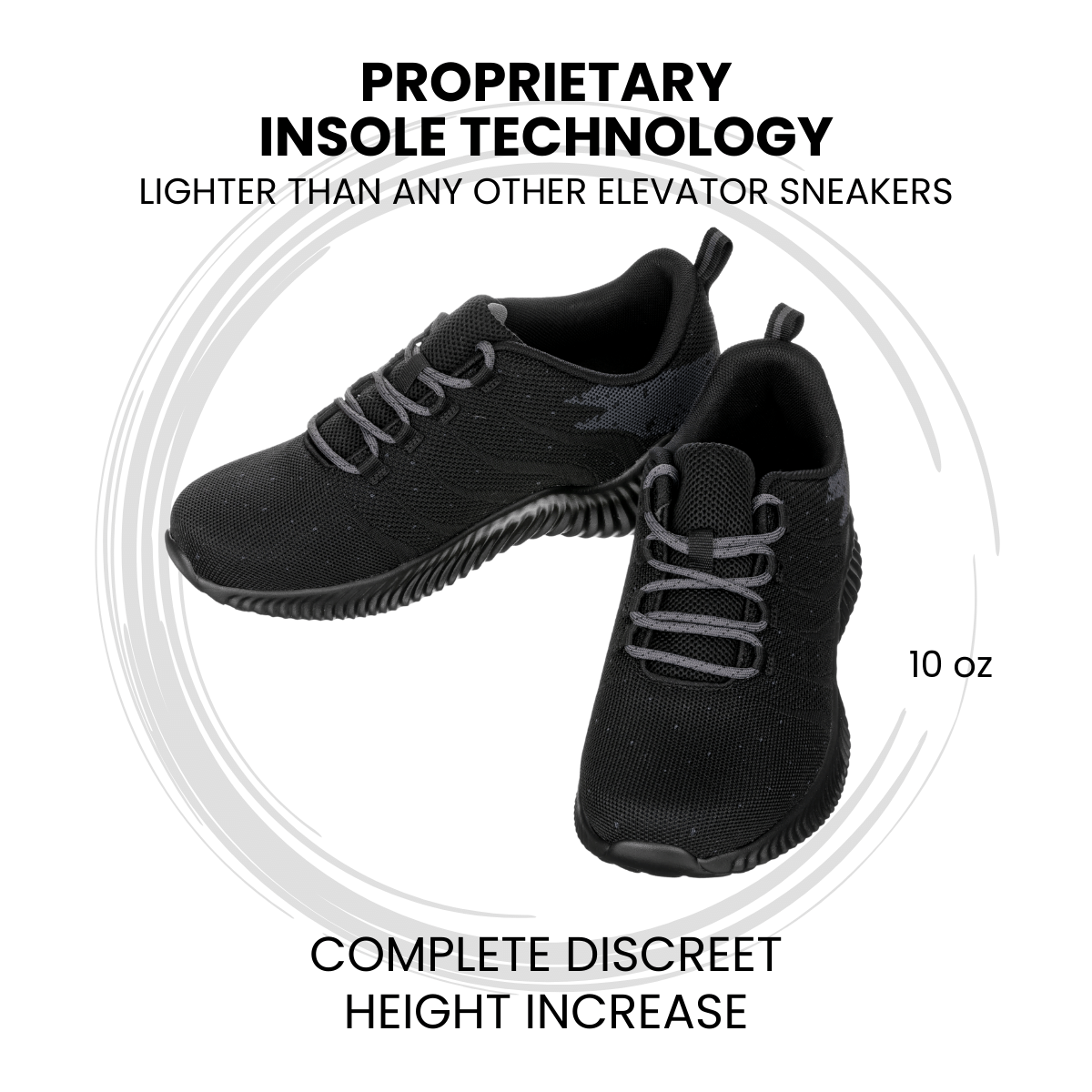 CALTO - Q216 - 2.8 Inches Taller (Black/Grey) - Ultra Lightweight Tallmenshoes.com