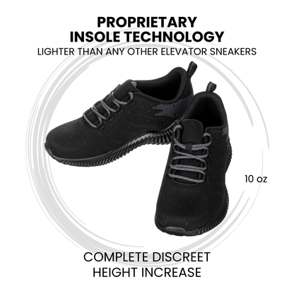 CALTO - Q216 - 2.8 Inches Taller (Black/Grey) - Ultra Lightweight Tallmenshoes.com