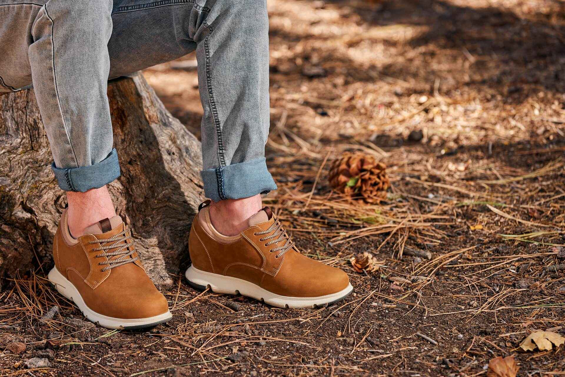 CALTO - J1200 - 3.3 Inches Taller (Tan Brown) Tallmenshoes.com