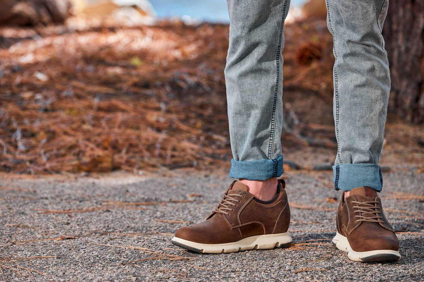 CALTO - J1201 - 3.3 Inches Taller (Coffee Brown) Tallmenshoes.com