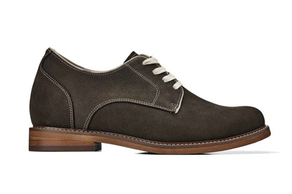 CALTO - J1311 - 3 Inches Taller (Sardine Grey) - Business Casual Leather Derbies Tallmenshoes.com