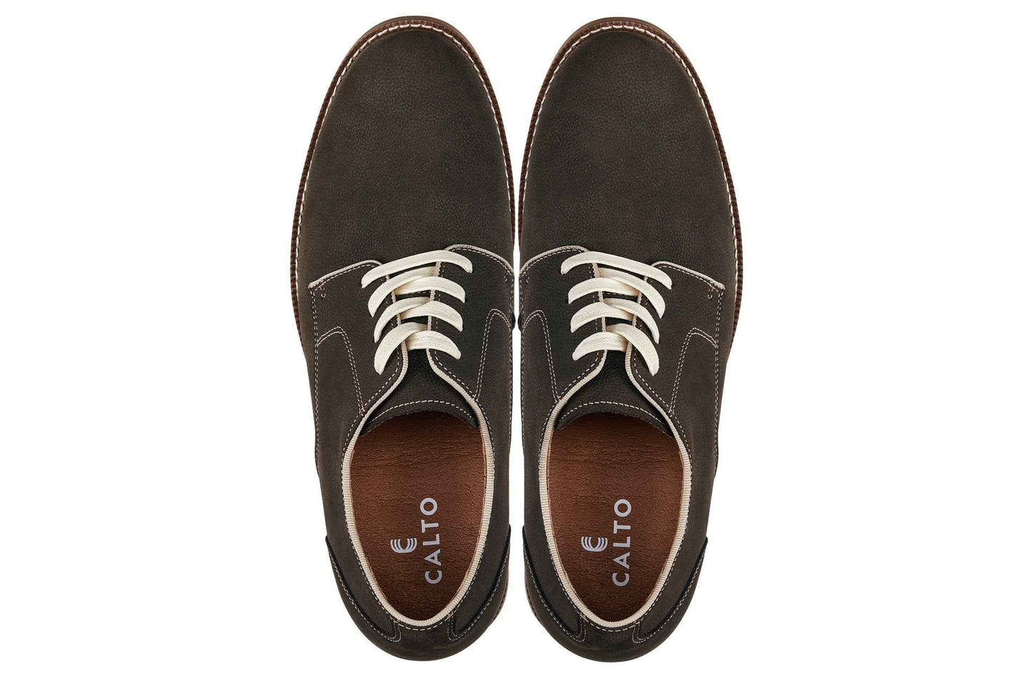 CALTO - J1311 - 3 Inches Taller (Sardine Grey) - Business Casual Leather Derbies Tallmenshoes.com