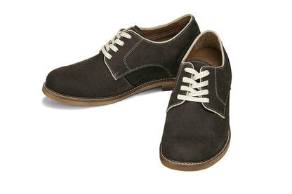 CALTO - J1311 - 3 Inches Taller (Sardine Grey) - Business Casual Leather Derbies Tallmenshoes.com
