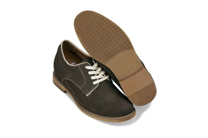 CALTO - J1311 - 3 Inches Taller (Sardine Grey) - Business Casual Leather Derbies Tallmenshoes.com