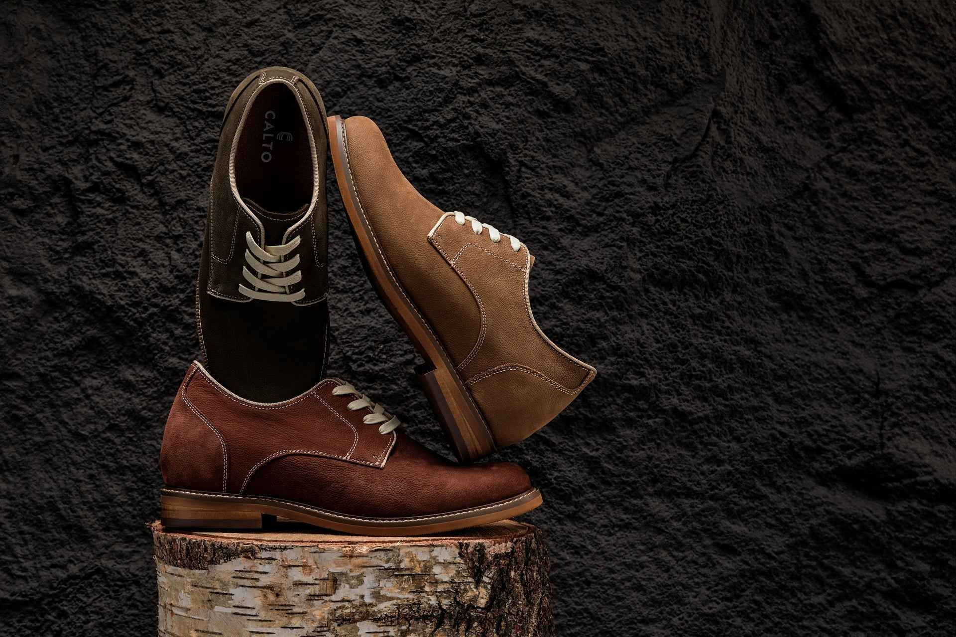CALTO - J1313 - 3 Inches Taller (Terracotta Brown) - Business Casual Leather Derbies Tallmenshoes.com