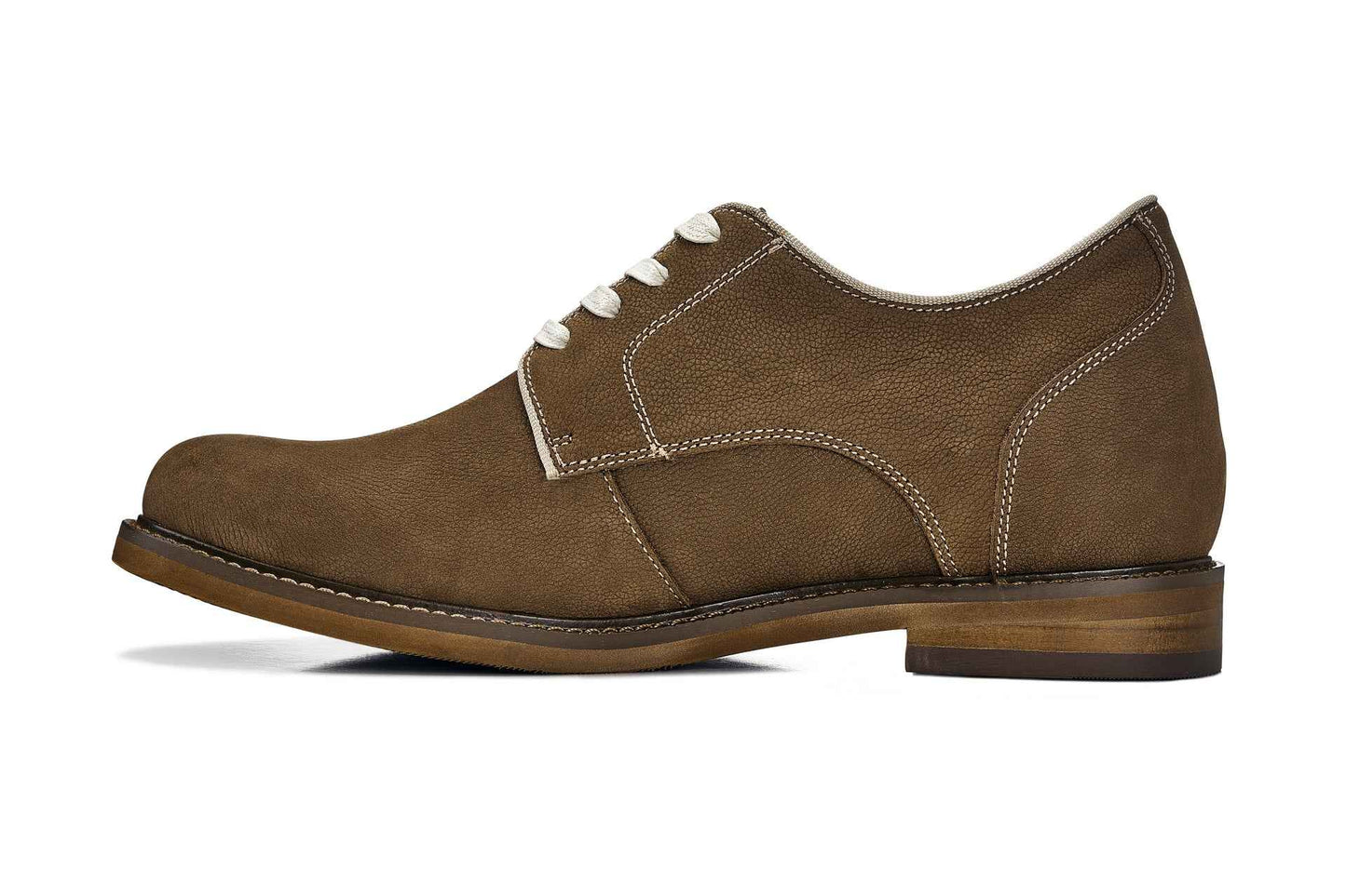 CALTO - J1312 - 3 Inches Taller (Khaki Brown) - Business Casual Leather Derbies Tallmenshoes.com