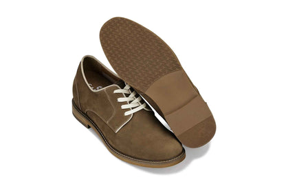 CALTO - J1312 - 3 Inches Taller (Khaki Brown) - Business Casual Leather Derbies Tallmenshoes.com