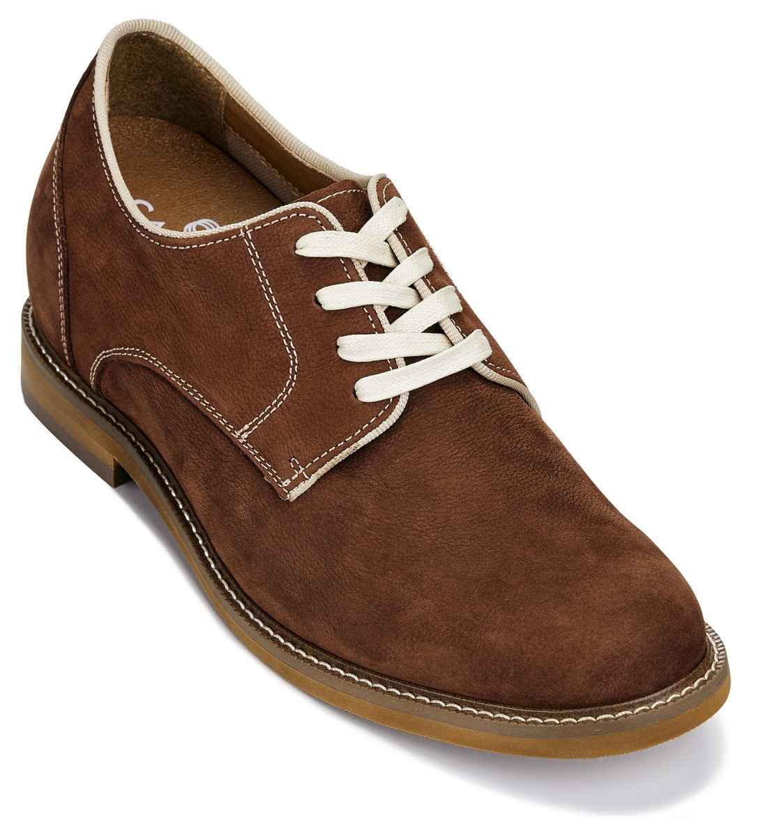 CALTO - J1313 - 3 Inches Taller (Terracotta Brown) - Business Casual Leather Derbies Tallmenshoes.com