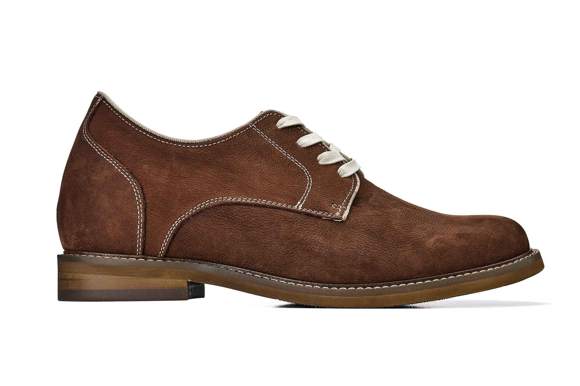 CALTO - J1313 - 3 Inches Taller (Terracotta Brown) - Business Casual Leather Derbies Tallmenshoes.com