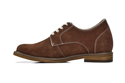 CALTO - J1313 - 3 Inches Taller (Terracotta Brown) - Business Casual Leather Derbies Tallmenshoes.com