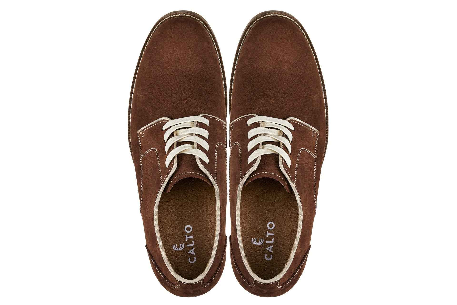 CALTO - J1313 - 3 Inches Taller (Terracotta Brown) - Business Casual Leather Derbies Tallmenshoes.com