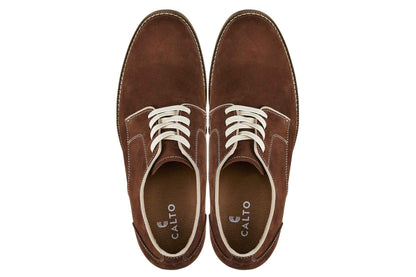 CALTO - J1313 - 3 Inches Taller (Terracotta Brown) - Business Casual Leather Derbies Tallmenshoes.com