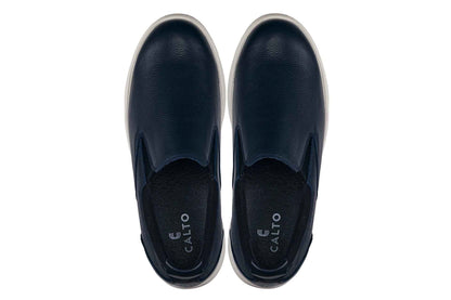 CALTO - J1421 - 2.8 Inches Taller (Dark Slate Blue) - Leather Loafers Tallmenshoes.com
