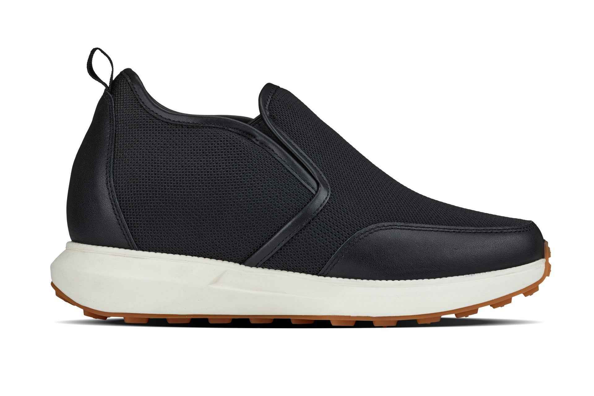 CALTO - J1433  - 3.3 Inches Taller (Black) - Casual Chunky Sole Sneaker Loafers Tallmenshoes.com