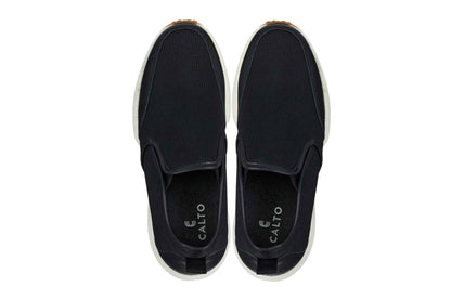 CALTO - J1433  - 3.3 Inches Taller (Black) - Casual Chunky Sole Sneaker Loafers Tallmenshoes.com