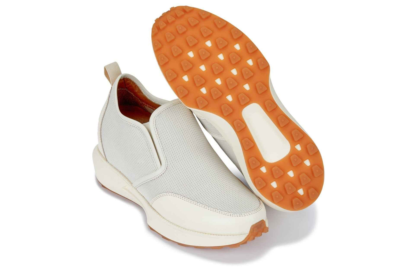 CALTO - J1434  - 3.3 Inches Taller (Off-White) - Casual Chunky Sole Sneaker Loafers Tallmenshoes.com