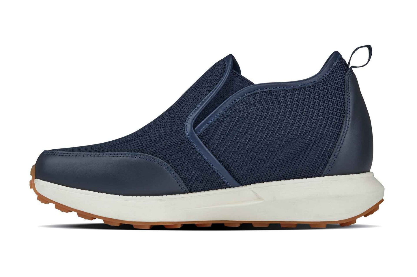 CALTO - J1435  - 3.3 Inches Taller (Dark Blue) - Casual Chunky Sole Sneaker Loafers Tallmenshoes.com