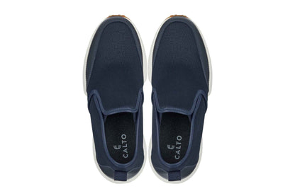 CALTO - J1435  - 3.3 Inches Taller (Dark Blue) - Casual Chunky Sole Sneaker Loafers Tallmenshoes.com