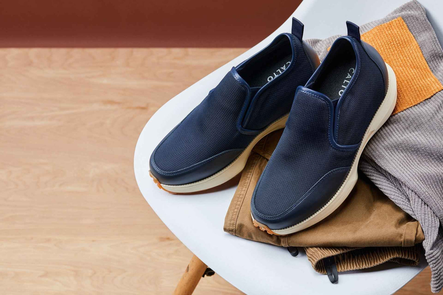 CALTO - J1435  - 3.3 Inches Taller (Dark Blue) - Casual Chunky Sole Sneaker Loafers Tallmenshoes.com