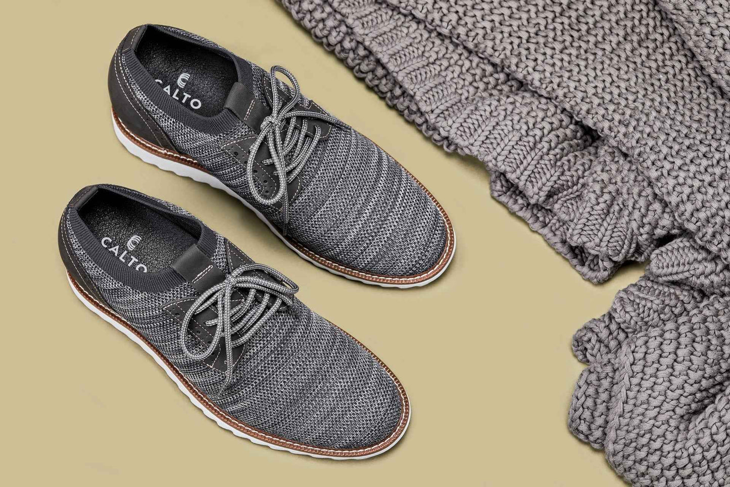 CALTO - J1503 - 3.2 Inches Taller (Grey) Tallmenshoes.com