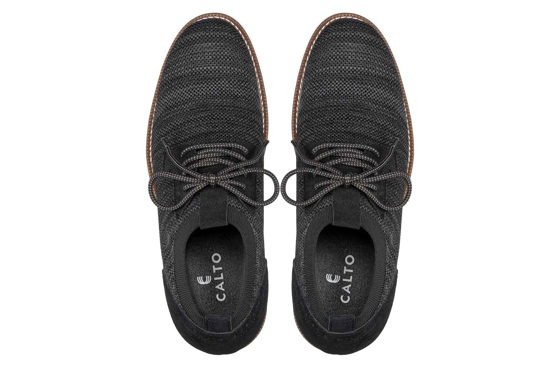 CALTO - J1504 - 3.2 Inches Taller (Charcoal Grey) Tallmenshoes.com