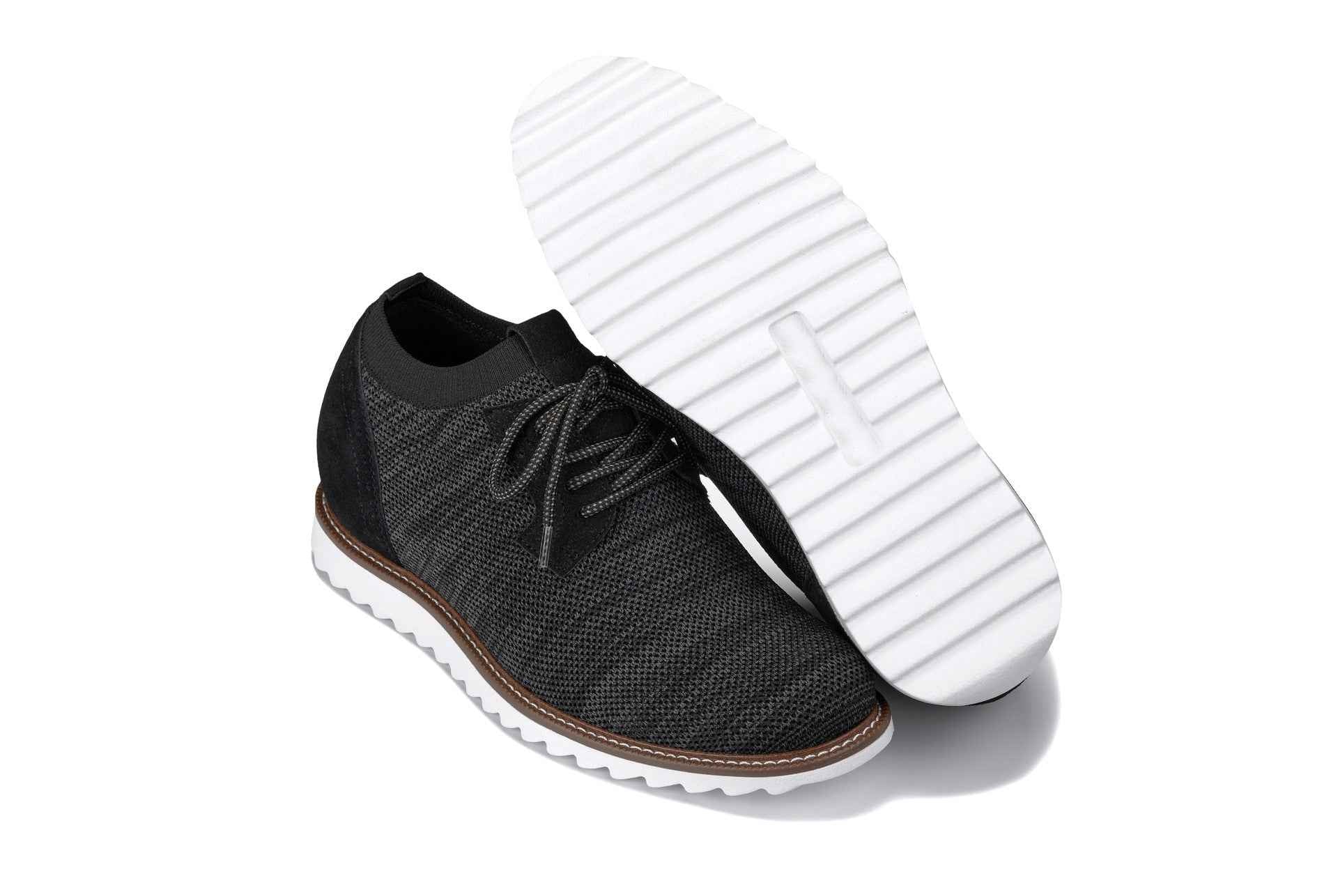 CALTO - J1504 - 3.2 Inches Taller (Charcoal Grey) Tallmenshoes.com