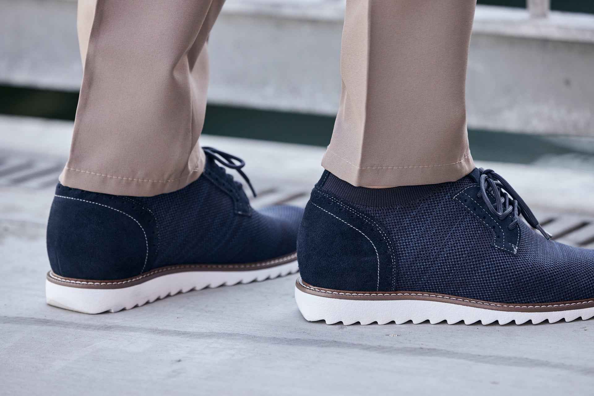 CALTO - J1507 - 3.2 Inches Taller (Navy) Tallmenshoes.com