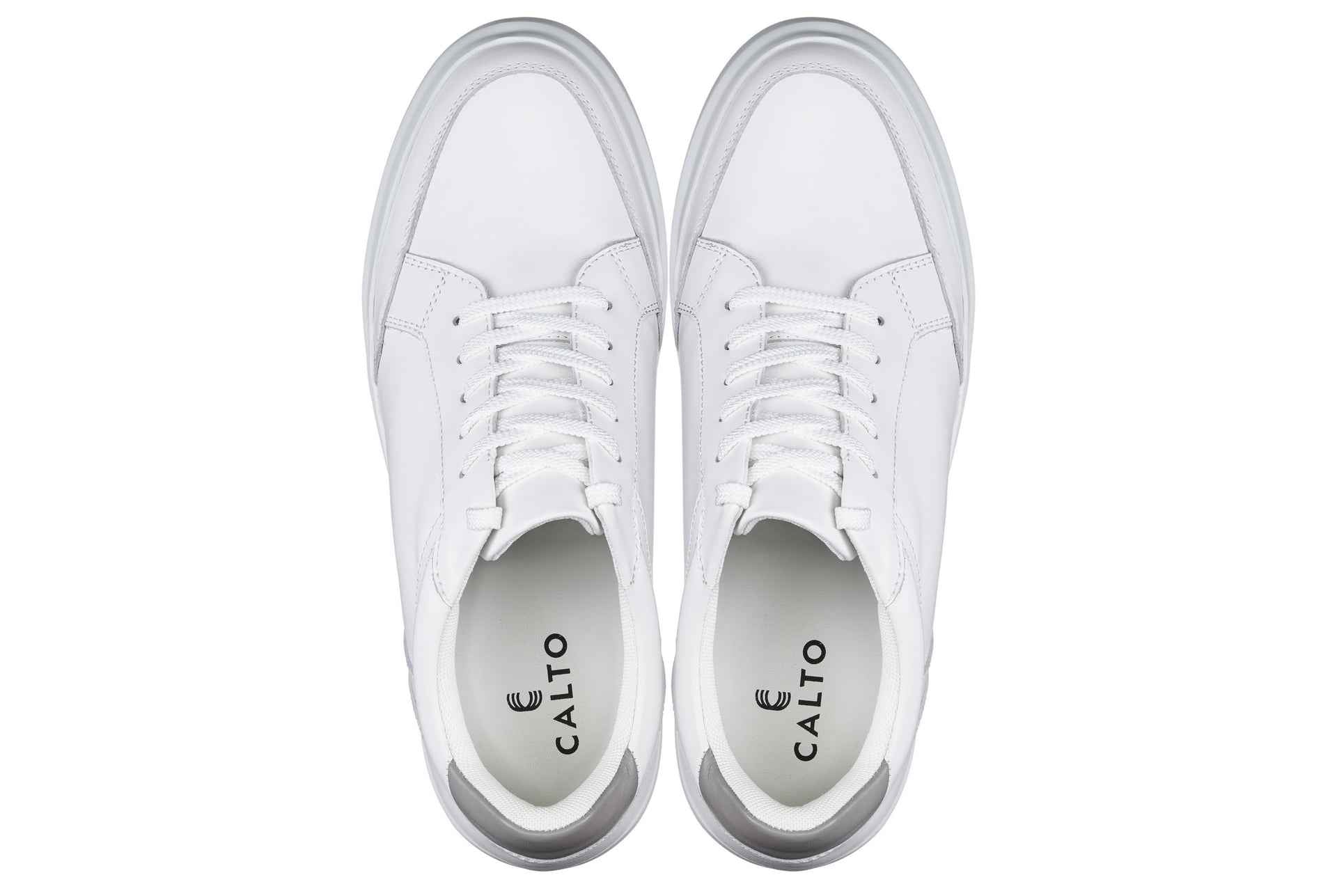 CALTO - J1561 - 2.6 Inches Taller (White/Grey) Tallmenshoes.com