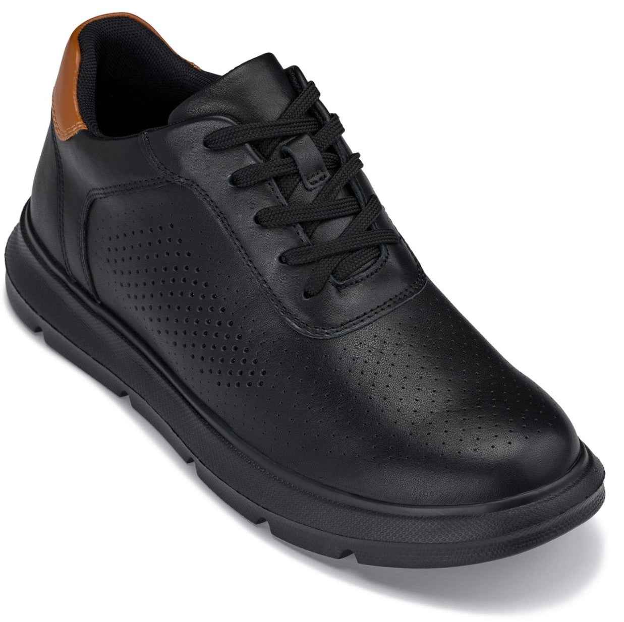CALTO - J1580  - 2.6 Inches Taller (Black/Black Sole) - Lightweight Casual Walkers Tallmenshoes.com