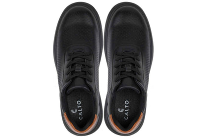 CALTO - J1580  - 2.6 Inches Taller (Black/Black Sole) - Lightweight Casual Walkers Tallmenshoes.com