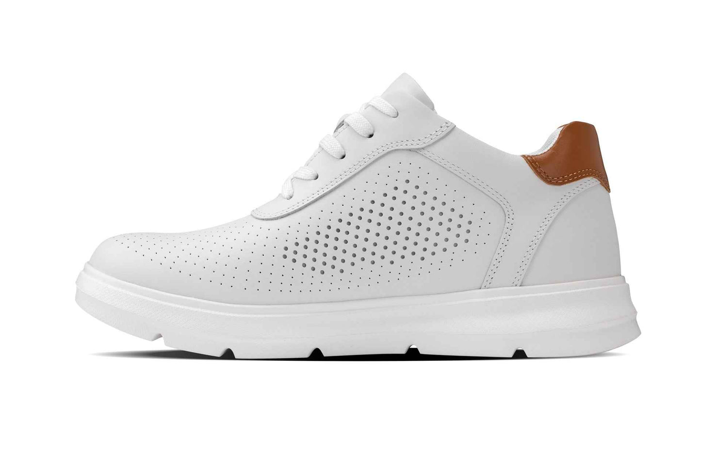 CALTO - J1581  - 2.6 Inches Taller (White) - Lightweight Casual Walkers Tallmenshoes.com