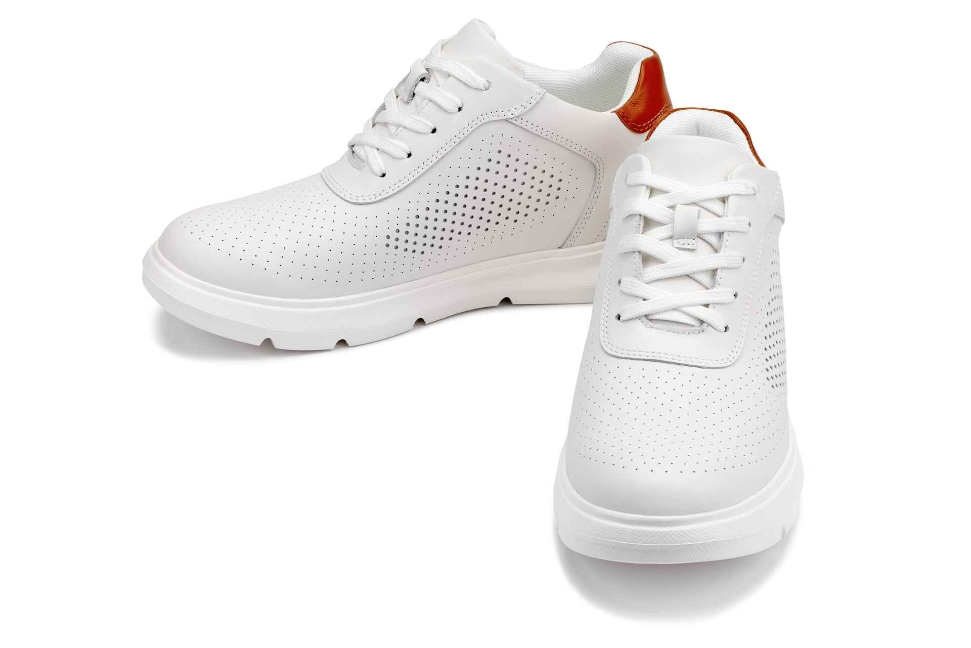 CALTO - J1581  - 2.6 Inches Taller (White) - Lightweight Casual Walkers Tallmenshoes.com