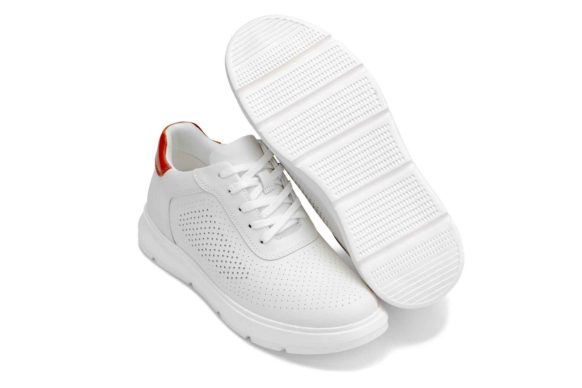 CALTO - J1581  - 2.6 Inches Taller (White) - Lightweight Casual Walkers Tallmenshoes.com