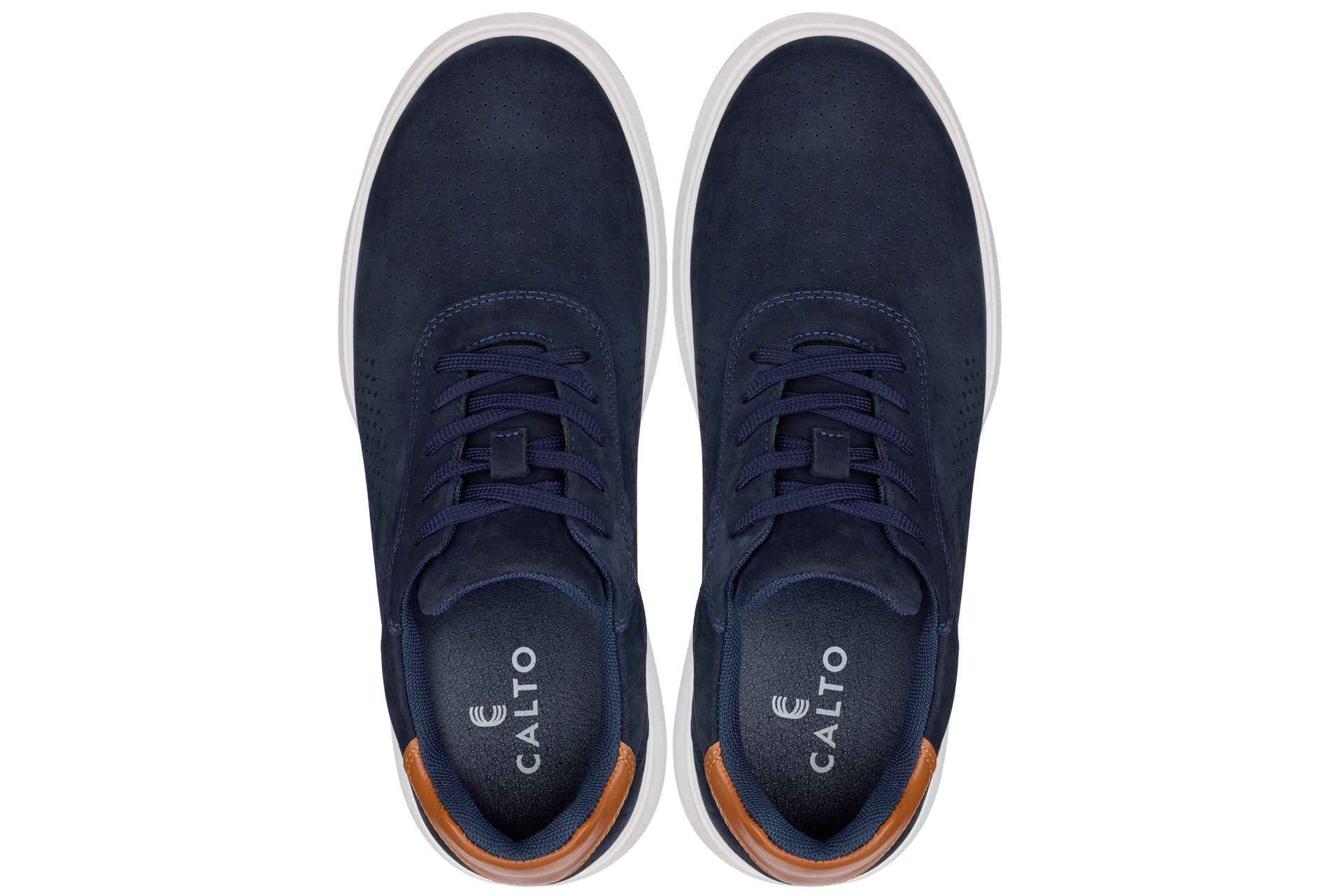 CALTO - J1582  - 2.6 Inches Taller (Navy) - Lightweight Casual Walkers Tallmenshoes.com