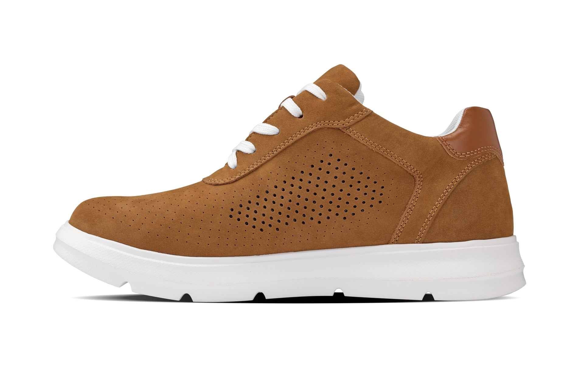 CALTO - J1583  - 2.6 Inches Taller (Brown) - Lightweight Casual Walkers Tallmenshoes.com