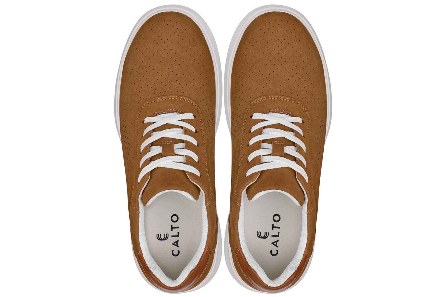 CALTO - J1583  - 2.6 Inches Taller (Brown) - Lightweight Casual Walkers Tallmenshoes.com