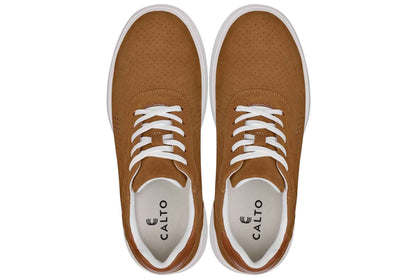 CALTO - J1583  - 2.6 Inches Taller (Brown) - Lightweight Casual Walkers Tallmenshoes.com