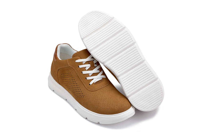 CALTO - J1583  - 2.6 Inches Taller (Brown) - Lightweight Casual Walkers Tallmenshoes.com