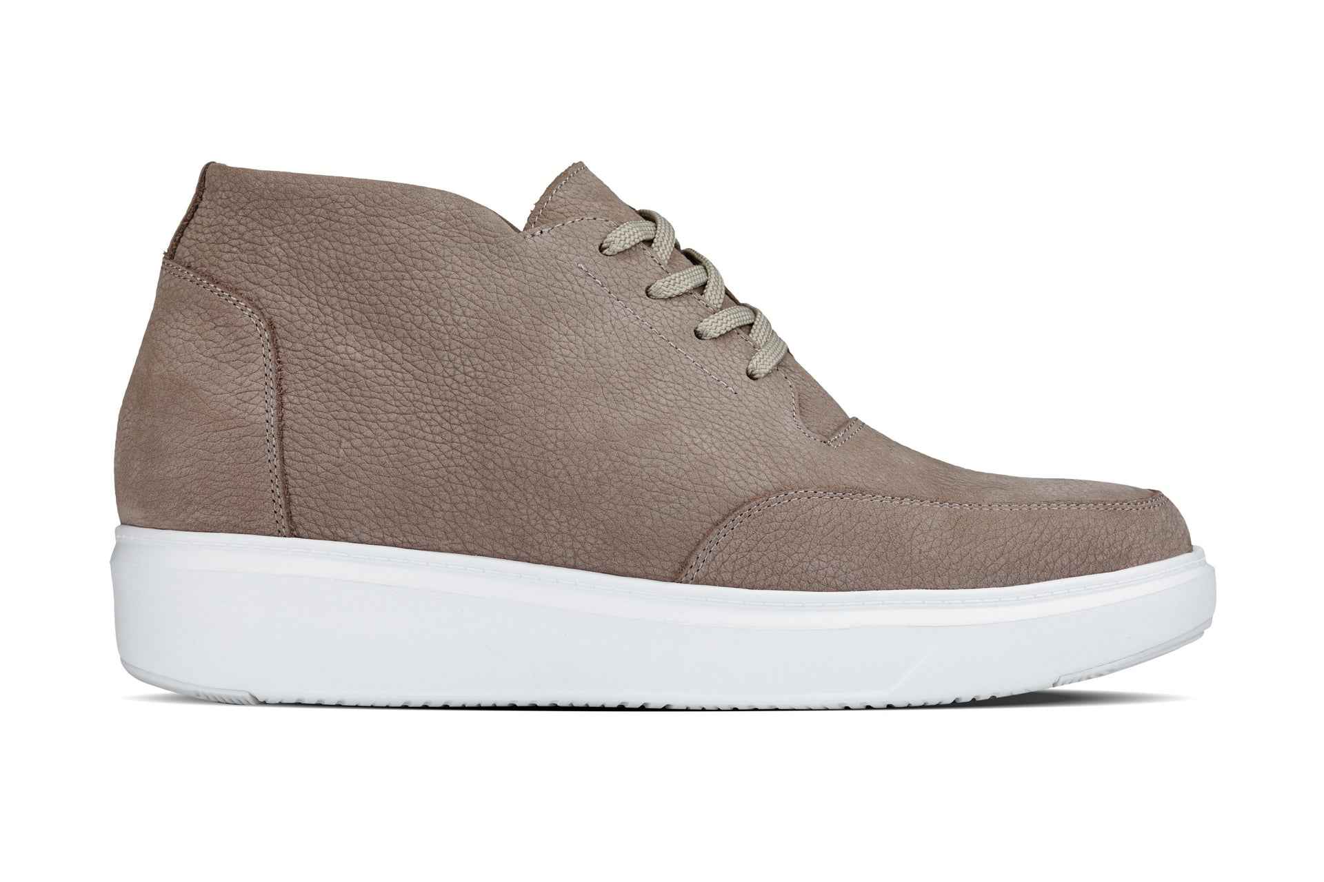 CALTO - J1770  - 3.2 Inches Taller (Khaki) - Casual Chunky Sole Boots – Soft Pebble Grain Nubuck Leather Tallmenshoes.com