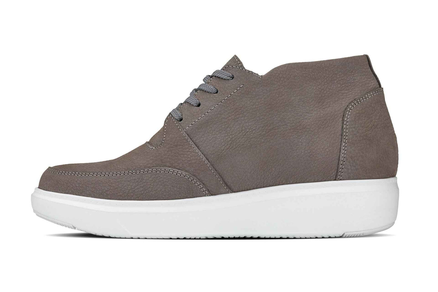 CALTO - J1771  - 3.2 Inches Taller (Grey) - Casual Chunky Sole Boots – Soft Pebble Grain Nubuck Leather Tallmenshoes.com