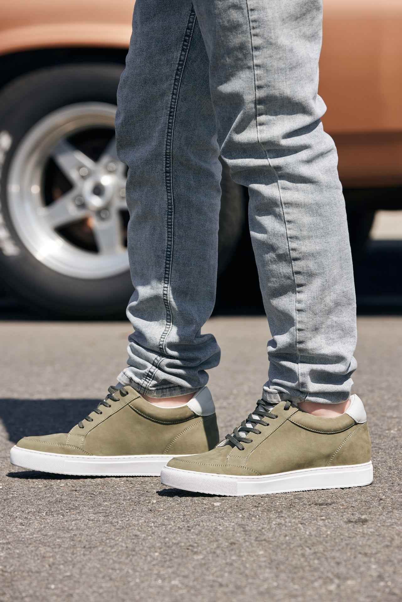 CALTO - J1854 - 2.6 Inches Taller (Olive) Tallmenshoes.com