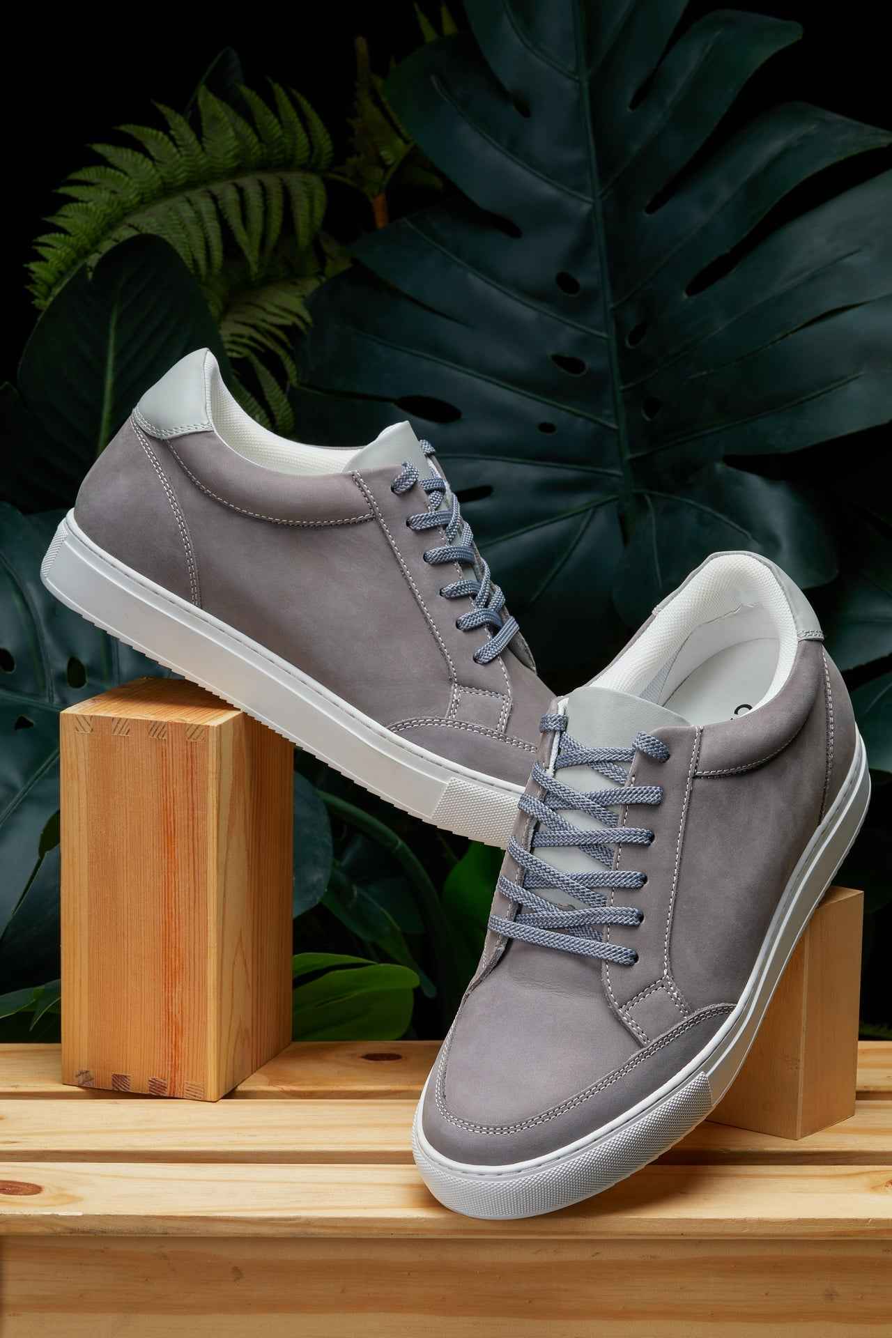 CALTO - J1855 - 2.6 Inches Taller (Grey) Tallmenshoes.com
